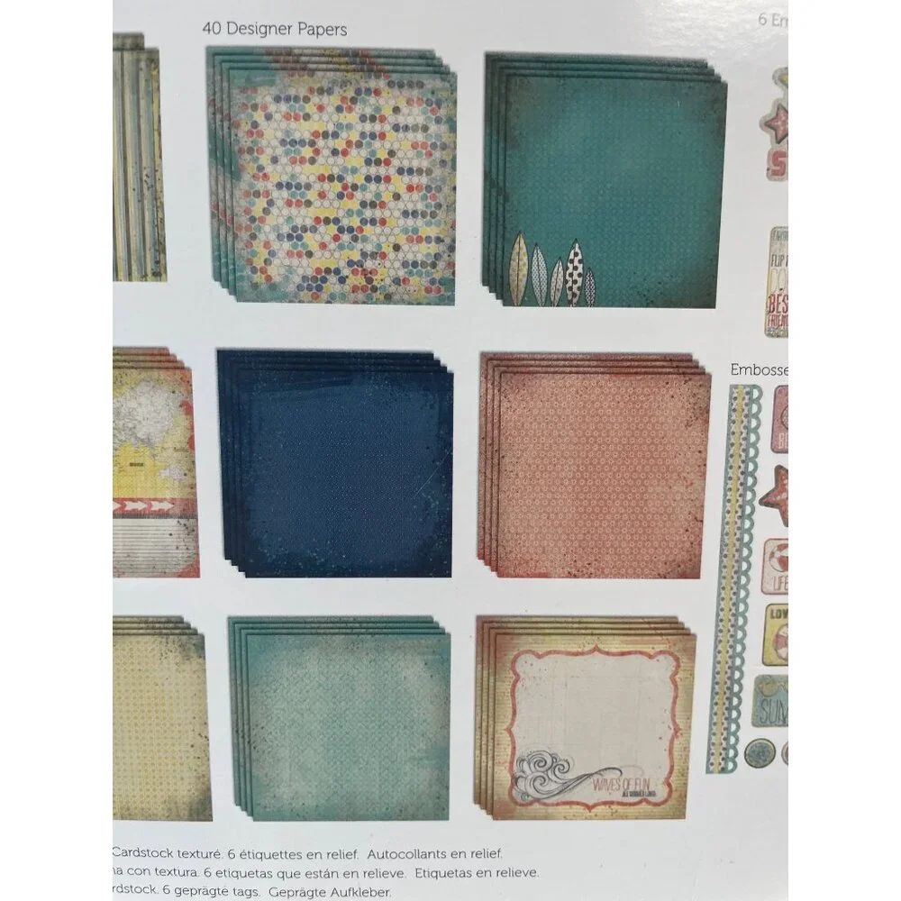 Down‎ The Boardwalk Scrapbook Stack Pack 50 Sheets Embellishments & Storage
